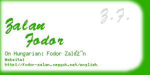 zalan fodor business card